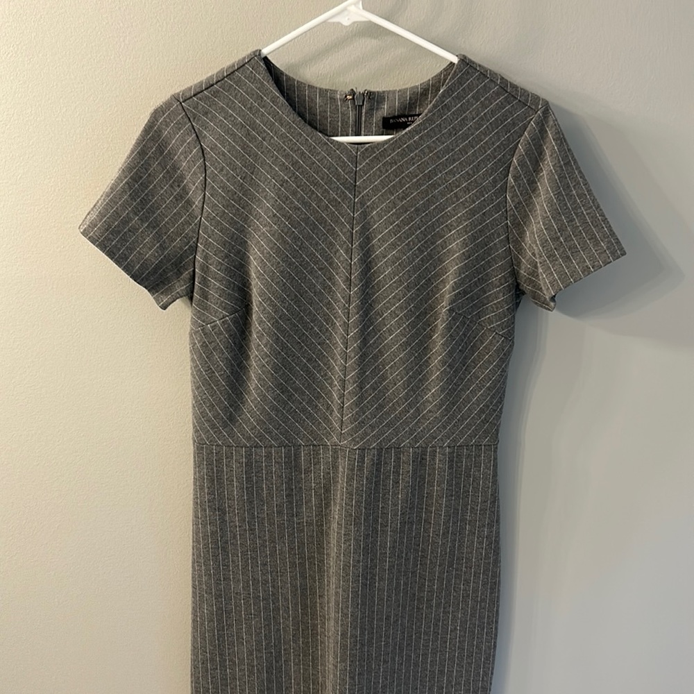 Banana Republic Grey Pinestripe Dress